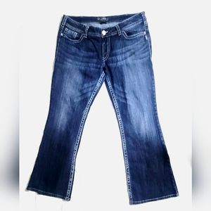 Silver Jeans Men's 36x32 Blue Suki Casual Flare Bootcut Wide Leg Y2K Dark Wash